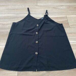 Black Button-Down Women's Top